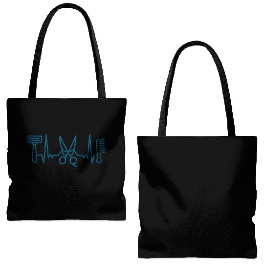 Hair Stylist Heartbeat Tote Bags (AOP)
