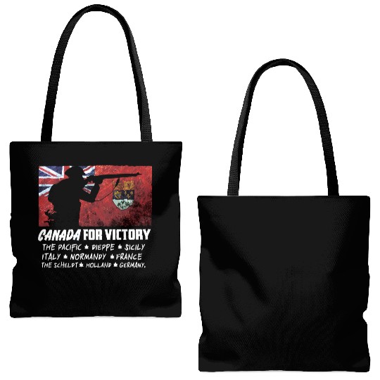 Canadian World War 2 Battles Tote Bags (AOP)