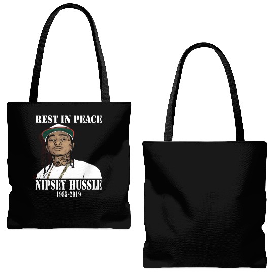 Nipsey Hussle Rest in Peace Tote Bags (AOP)