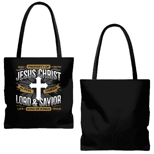 way property of truth jesus christ alpha omega lor Tote Bags (AOP)