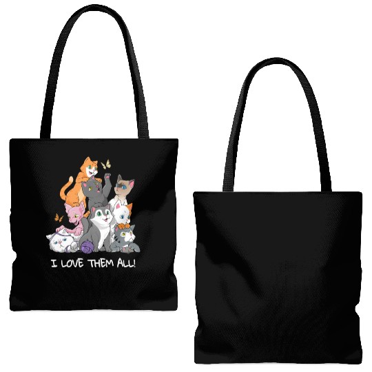 I love them all Cats Gift Maine Coon cat lover Tote Bags (AOP)