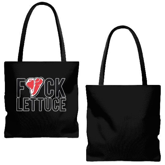 Fuck Lettuce Tote Bags (AOP) Meat Lover Steak Tote Bags (AOP) Gift Te