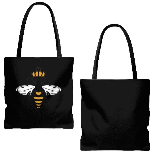 Queen Bee with Crown Motif Tote Bags (AOP)
