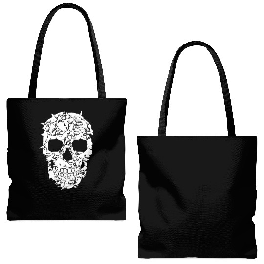 Shark Skull Tote Bags (AOP)