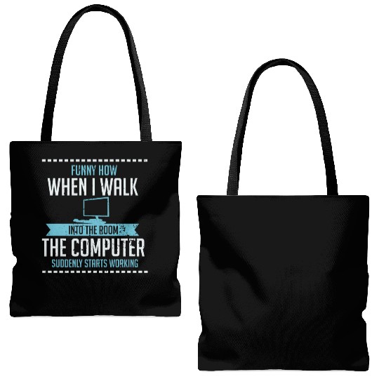 Funny Computer Geek Tote Bags (AOP): Tech Support I Software