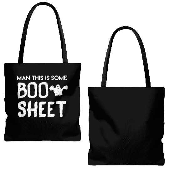 Ghost Ghost Creepy Halloween Tote Bags (AOP)