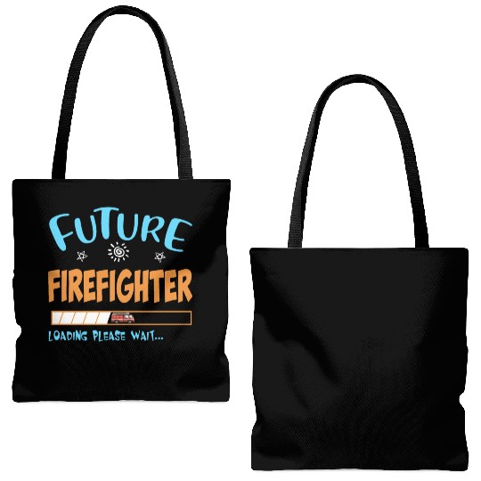 Future youth firefighter loading please wait firef Tote Bags (AOP)