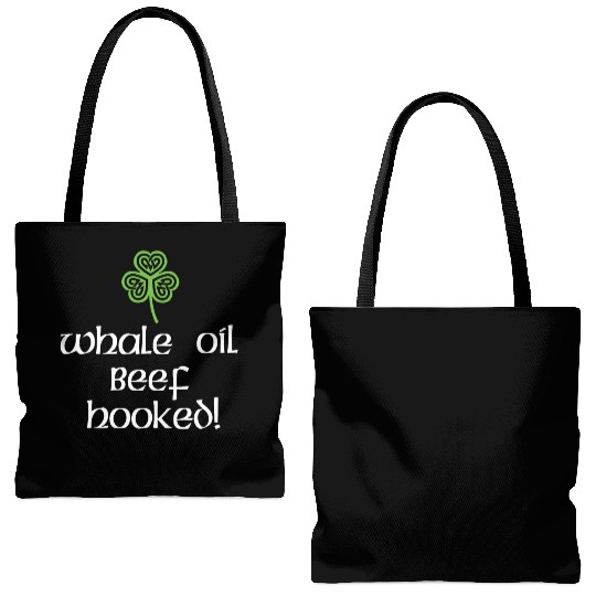 Whale Oil Beef Hooked Tote Bags (AOP) St. Patrick's Day Padd