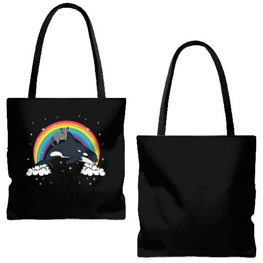 Raccoon Trash Panda Funny Orca Killer Whale Gift Tote Bags (AOP)