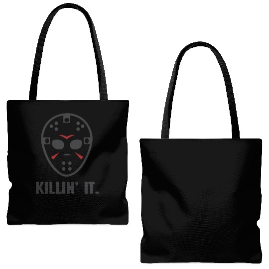 Killin It Friday 13TH Halloween Jason Mask Tote Bags (AOP)