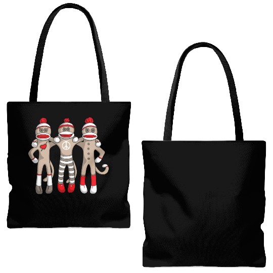 Sock Monkey Buddies Tote Bags (AOP)