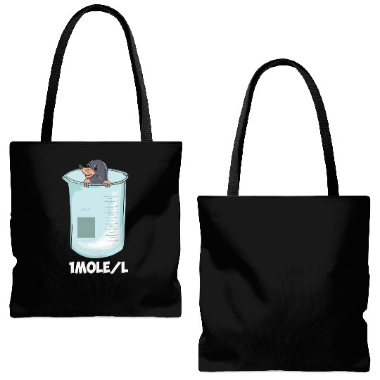 One Mole Per Liter Funny Chemistry Science Joke Tote Bags (AOP)