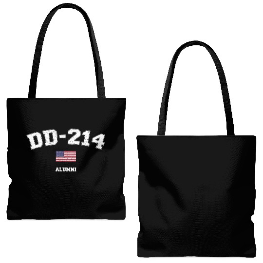 Dd 214 Us Armed Forces Alumni Usa Flag Vintage Tote Bags (AOP)