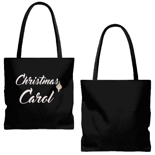 Christmas Carol with xmas decoration for Carols Tote Bags (AOP)