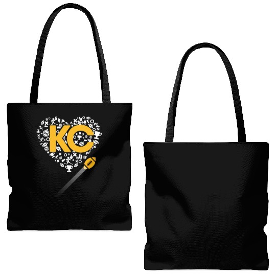 I Love Kansas City Football Tote Bags (AOP) Heart KC