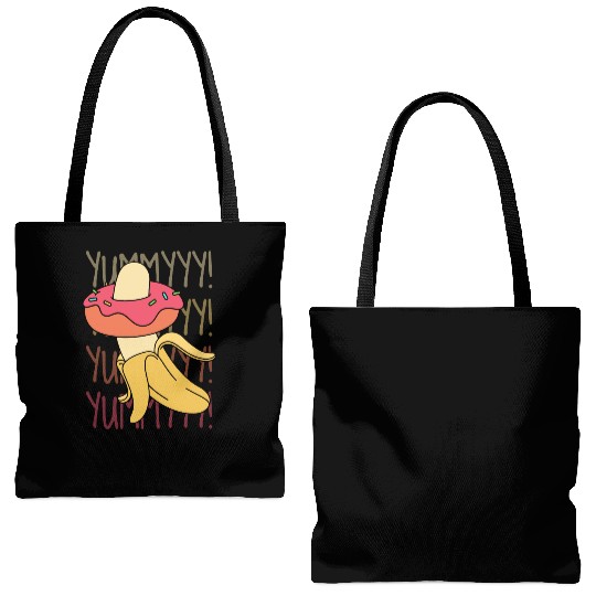 Banana Donut Yummy Delicious Funny Tote Bags (AOP)
