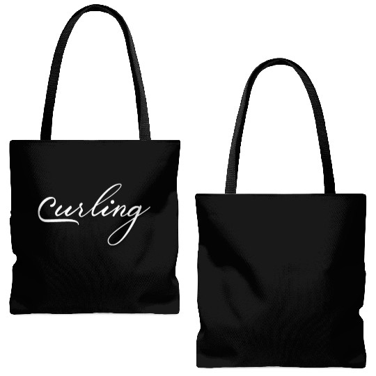 Team Curler Curling Player Curling Winter Sports Tote Bags (AOP)
