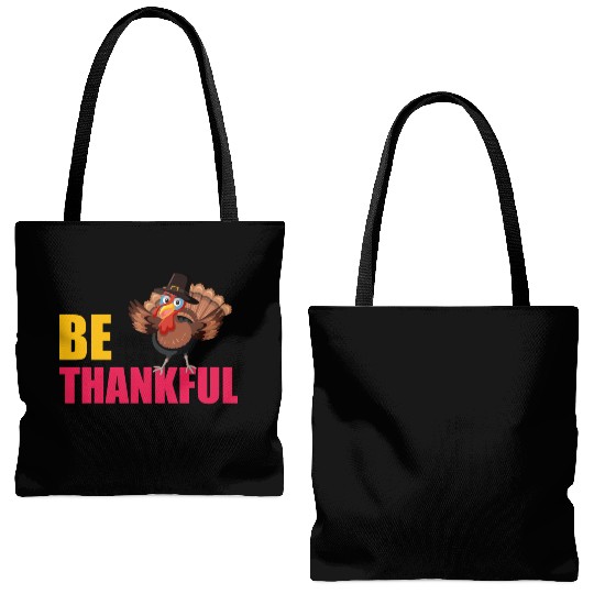 Be Thankful Thanksgiving Turkey Tote Bags (AOP)