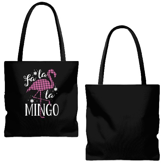 Fa La La Mingo Flamingo Christmas Tote Bags (AOP) Pink