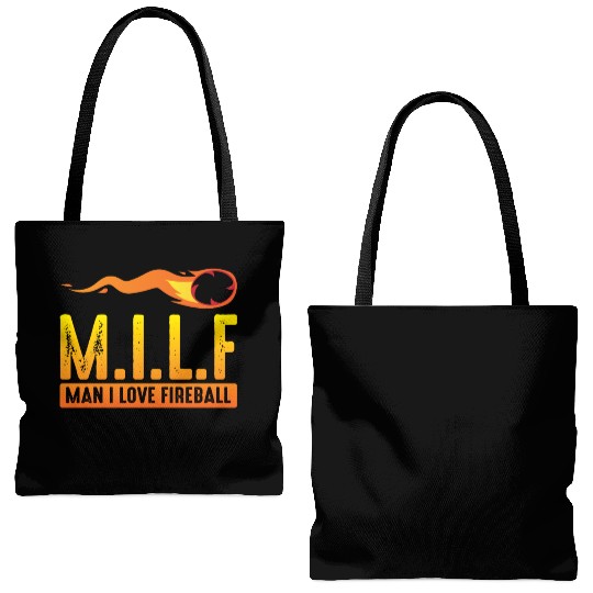 MILF Man I Love Fireball Funny ambiguous Tote Bags (AOP)