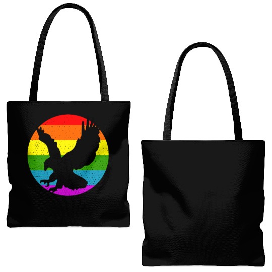 Rainbow Hawk Tote Bags (AOP)