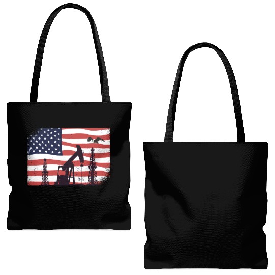 Oil Rig Worker Pump USA American Gas Oilfield Tote Bags (AOP)