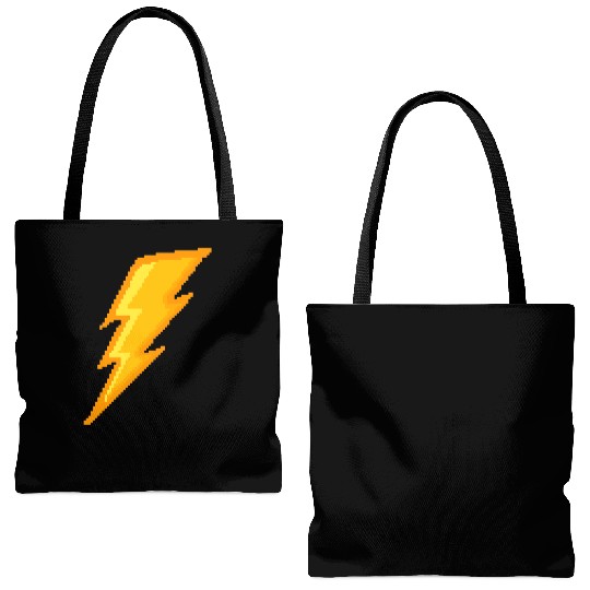 Lightning bolt Pixel Tote Bags (AOP)