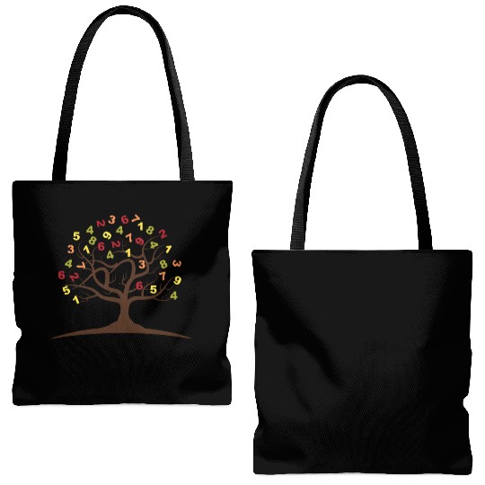 Tree Number Mathematics School Nerd Gift Tote Bags (AOP)