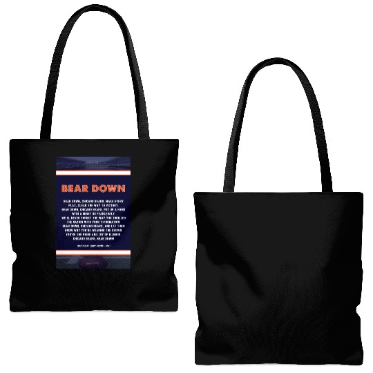 Bear Down Lyrics Poster Tote Bags (AOP)