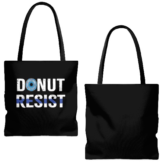 Police Officer Donut Resist Thin Blue Line Cop Tote Bags (AOP)