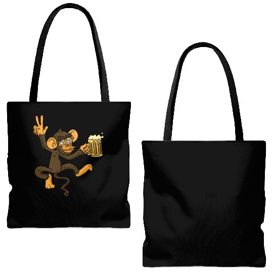 DRUNK MONKEY Beer Tote Bags (AOP)