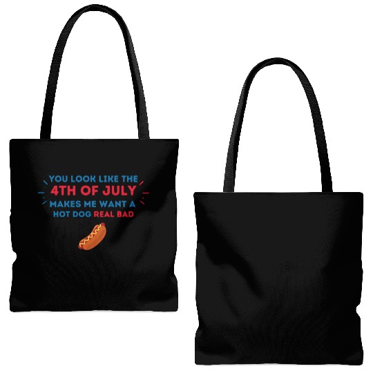 4th Of July Makes Me Want A Hot Dog Real Bad Tote Bags (AOP)
