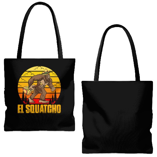 El Squatcho Mexican Sasquatch Bigfoot Tote Bags (AOP)