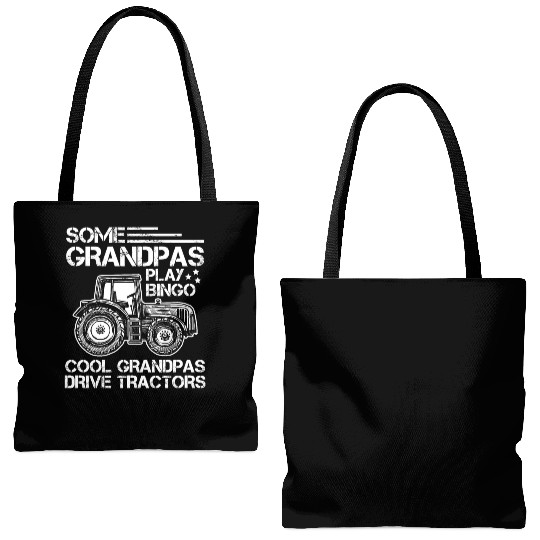 Tractor Grandfather Farmer Ranch Grandparents Tote Bags (AOP)