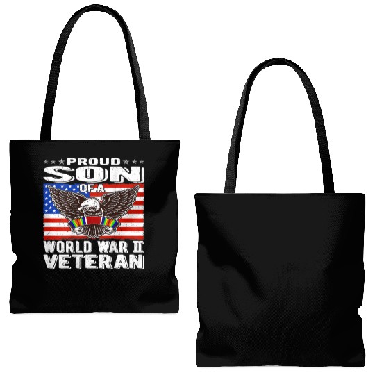 Proud Son of World War 2 Veteran Military Tote Bags (AOP)