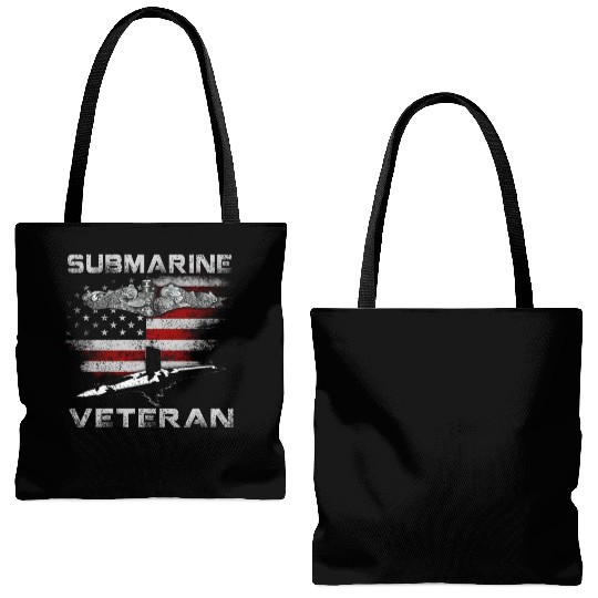 Vintage US Navy Submarine Service Veteran Tote Bags (AOP)