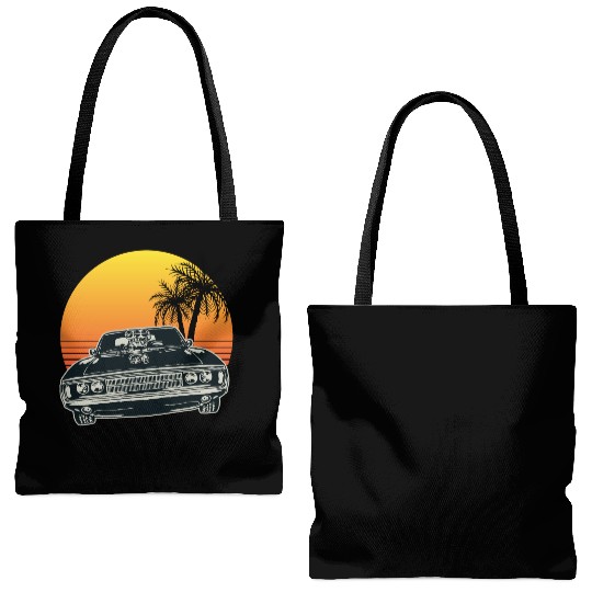 Muscle Car Sunset Tote Bags (AOP)
