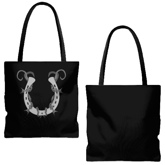 Horseshoe Wrapped in Barbed Wire Tote Bags (AOP)
