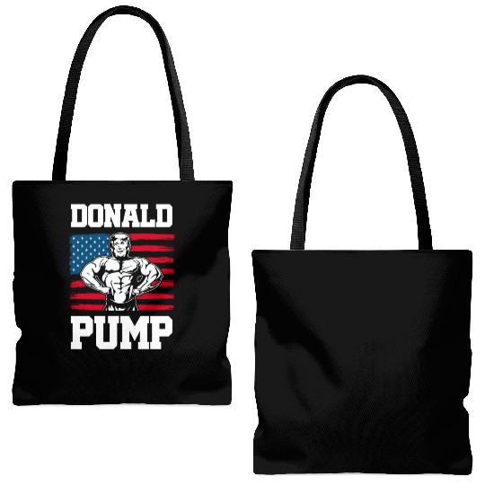 Donald Pump Trump Workout Patriotic Fitness Gym Fu Tote Bags (AOP)