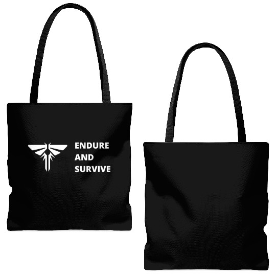 Endure and survive ellie the last of us tlou joel Tote Bags (AOP)
