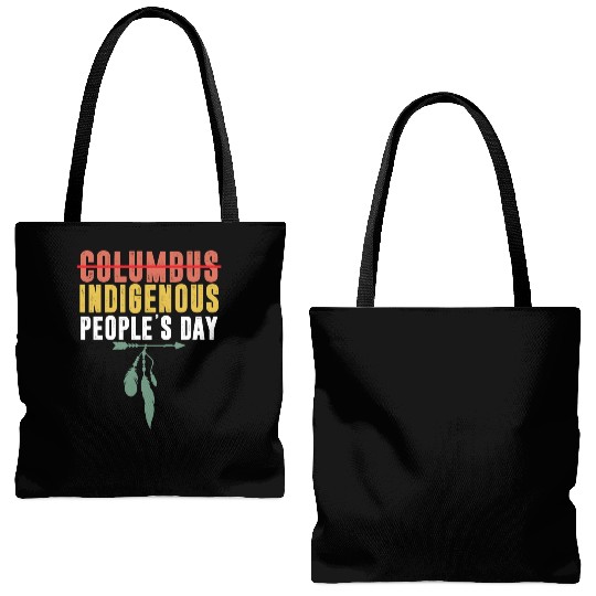Vintage Indigenous People's Day Not Columbus Day Tote Bags (AOP)