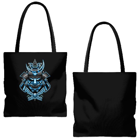 samurai japan mask head Tote Bags (AOP)