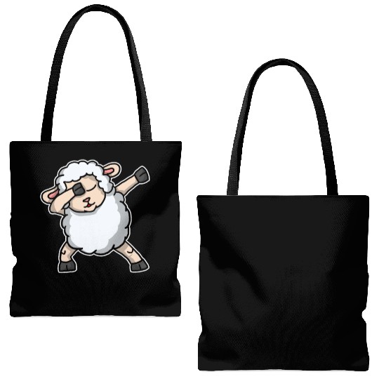 Funny Dabbing Sheep Dab Dance Lamb Lover Gift Tote Bags (AOP)