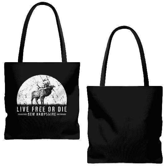 Live Free or Die New Hampshire Hiking Tote Bags (AOP)