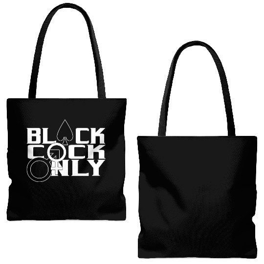 Black Cock Only BBC Cuckold Hotwife Alpha Beta Tote Bags (AOP)
