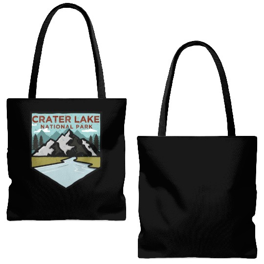 Retro Vintage Crater Lake National Park Gift Tote Bags (AOP)