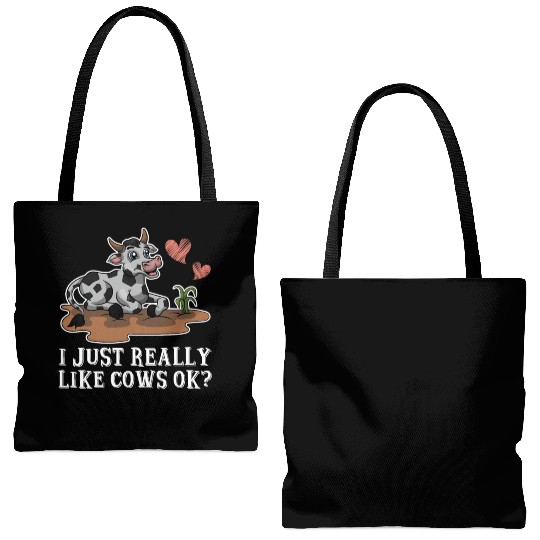 Cow farmer country bumpkin Tote Bags (AOP)