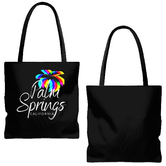 Palm Springs Neon Tree (White) Tote Bags (AOP)