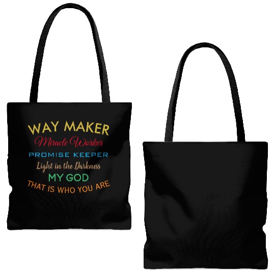 Way Maker miracle worker promise keeper light Tote Bags (AOP)