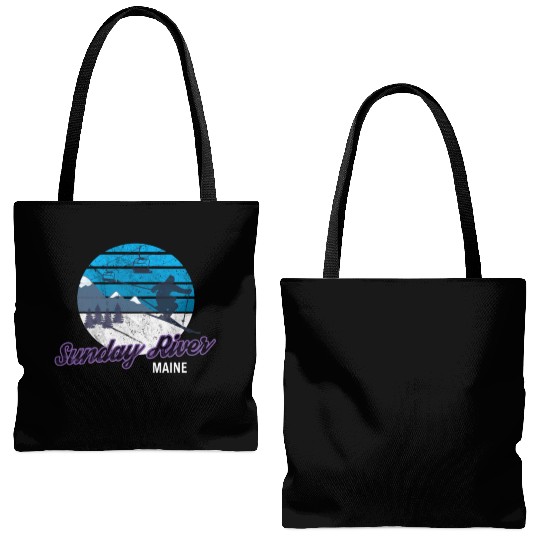 Sunday River Newry Maine New England Ski Snowboard Tote Bags (AOP)